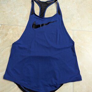 Nike Pro Dri-FIT Women's Blue/Black Sleeveless Tank Top - Small